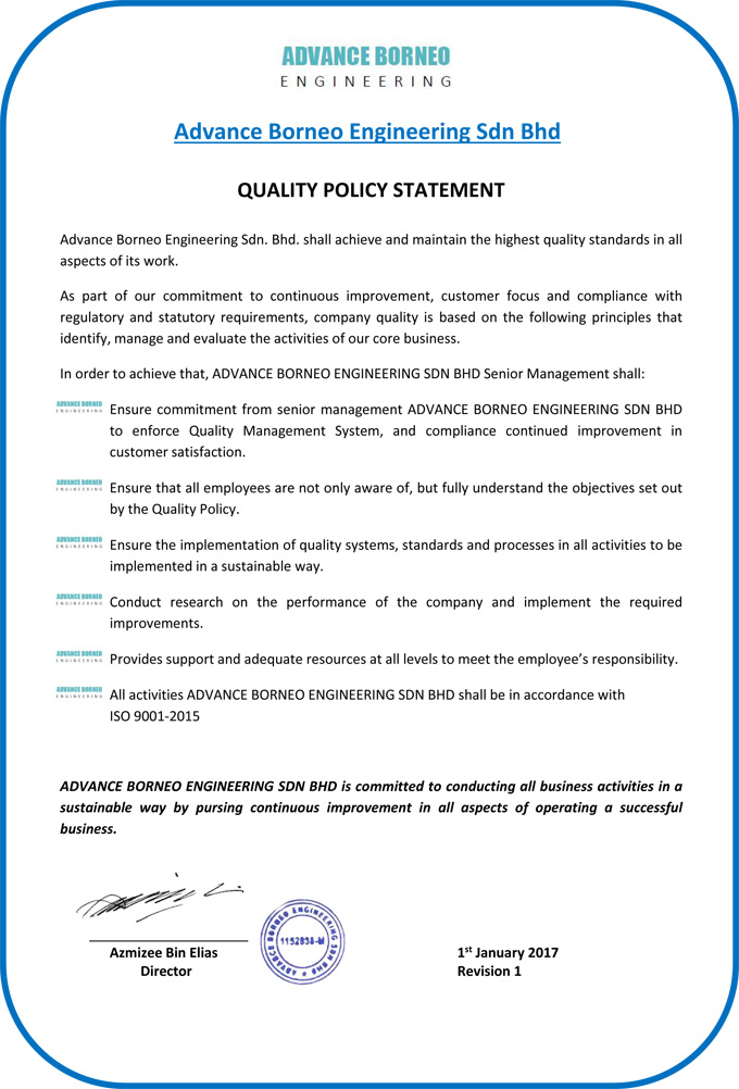 Quality Policy Statement